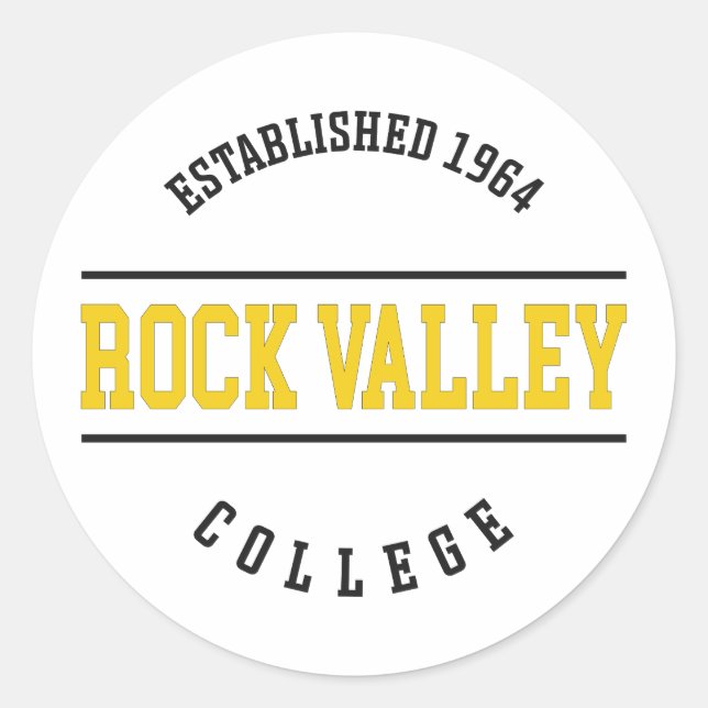 Rock Valley College - RVC Golden Eagles Classic Round Sticker (Front)