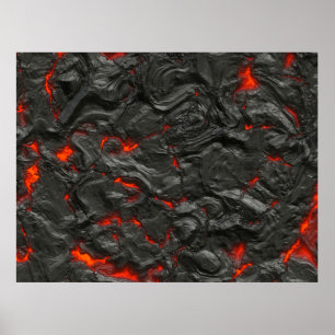 Rock volcanic hot lava burn boil poster
