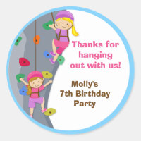 Rock Wall Birthday Party Favour Stickers