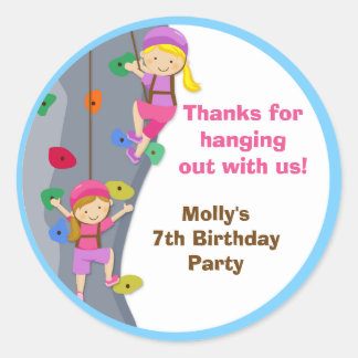Rock Wall Birthday Party Favour Stickers