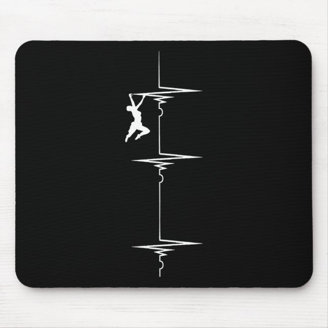 Rock Wall Climber Heartbeat Ecg Pulse Bouldering M Mouse Mat (Front)
