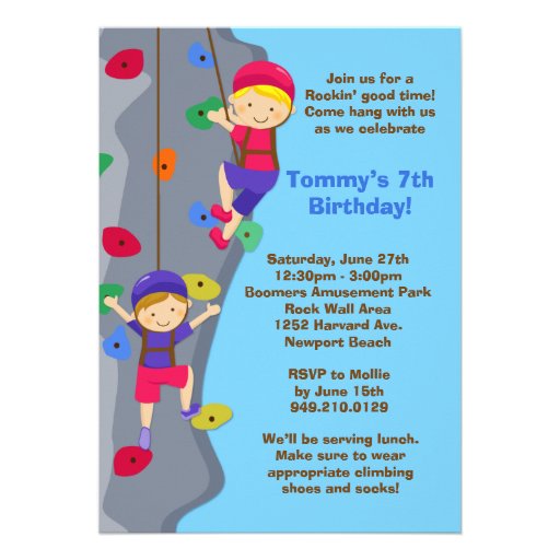 Climbing Party Invitations 8