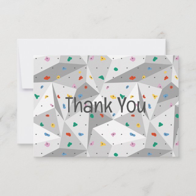 Rock Wall Climbing Thank You Card (Front)