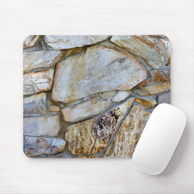 Rock Wall Realistic Texture Rockhound Photography Mouse Mat (With Mouse)