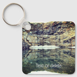 Rock Wall Water Reflection Personalised Key Ring