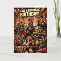 Rock wild Safari band birthday greeting card get r