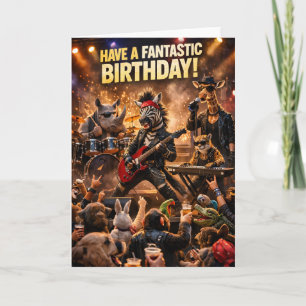 Rock wild Safari band birthday greeting card get r