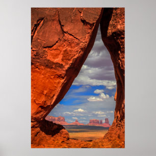 Rock window to Monument Valley, AZ Poster