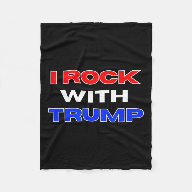 Rock With Trump  Fleece Blanket (Front)