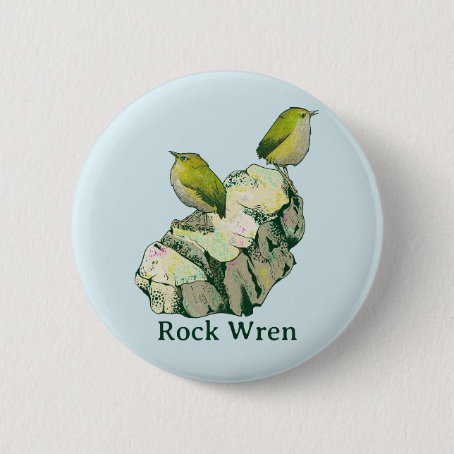 Rock Wren birds New Zealand 6 Cm Round Badge (Front)