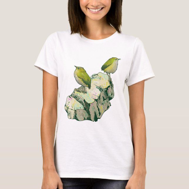 Rock Wren birds New Zealand T-Shirt (Front)