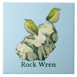 Rock Wren birds New Zealand Tile