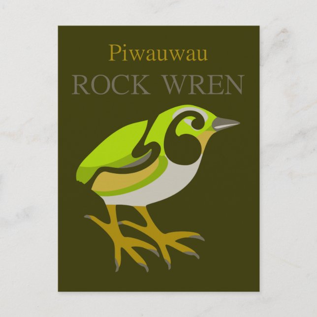 Rock Wren, South Island, NZ bird Postcard (Front)