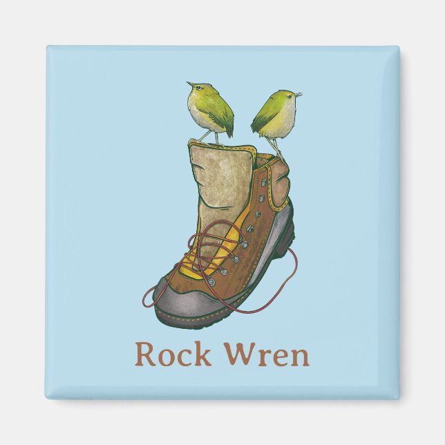 Rock Wren Tuke On a hiking boot Magnet (Front)