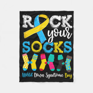 Rock Your Socks Down Syndrome Awareness Kid Boys G Fleece Blanket