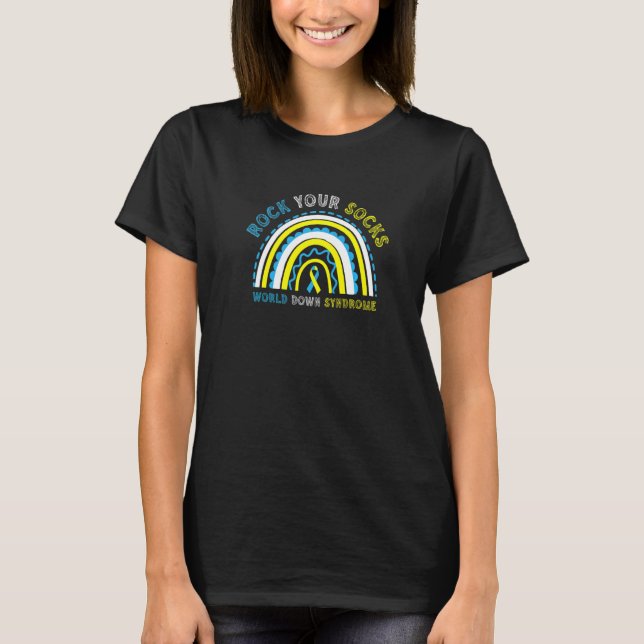 Rock Your Socks World Down Syndrome Awareness Mont T-Shirt (Front)