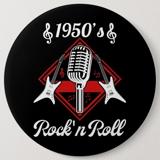 Rockabilly 50s Rock and Roll Music 6 Cm Round Badge (Front)