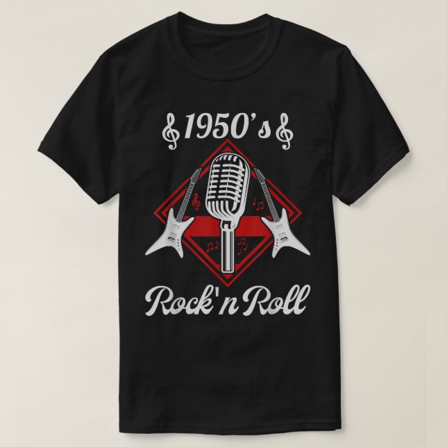 Rockabilly 50s Rock and Roll Music  T-Shirt (Design Front)