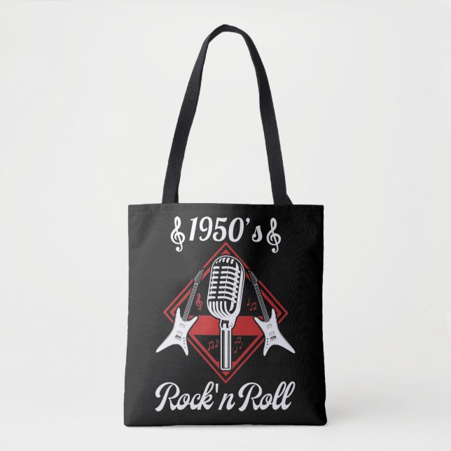 Rockabilly 50s Rock and Roll Music Tote Bag (Front)