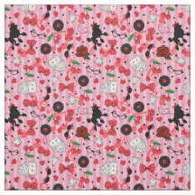 Rockabilly 50s Rocker Poodle Cherries and Roses
