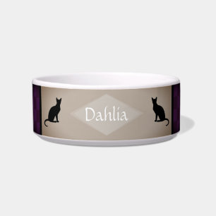 Rockabilly Cat Food Bowl with Checkers - HAMbWG