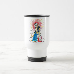 rockabilly cat in colour travel mug