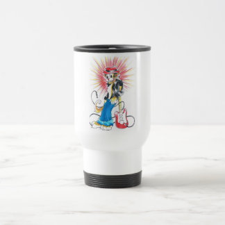 rockabilly cat in colour travel mug