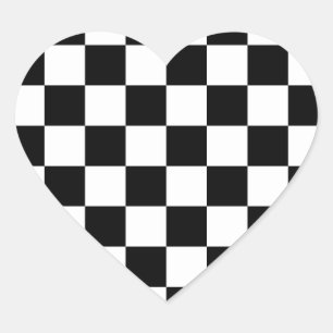 Rockabilly Chequerboard Heart Sticker