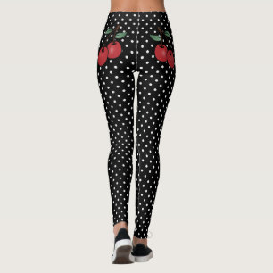 ROCKABILLY CHERRY LOVE POKE DOT LEGGINGS