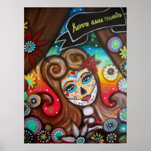 Rockabilly Day of the Dead by Prisarts Poster