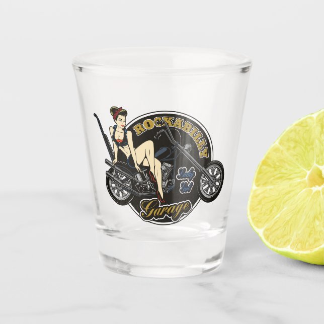 Rockabilly Design Shot glass (Front)