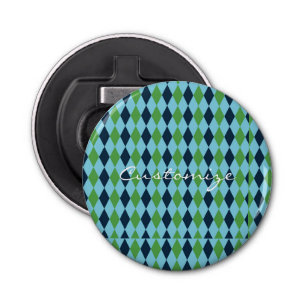 rockabilly diamond plaid Thunder_Cove Bottle Opener
