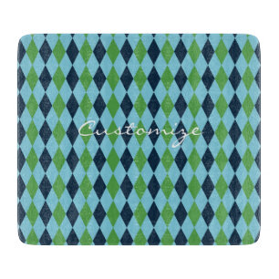 Rockabilly diamond plaid Thunder_Cove Cutting Board