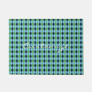 Rockabilly diamond plaid Thunder_Cove Doormat