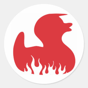 Rockabilly Duck Classic Round Sticker