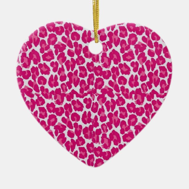 Rockabilly Love "Pink Leopard" Ceramic Tree Decoration (Front)