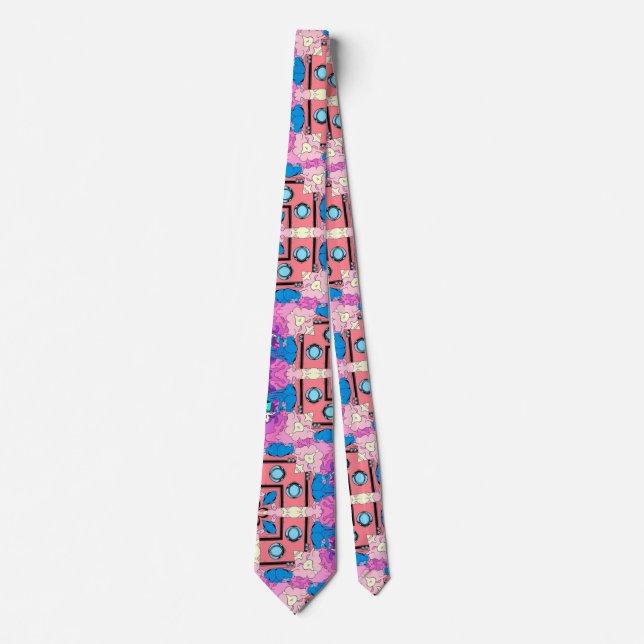 Rockabilly Mega Pimp Satin Pattern Tie (Front)