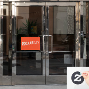 RockaBilly orange window cling