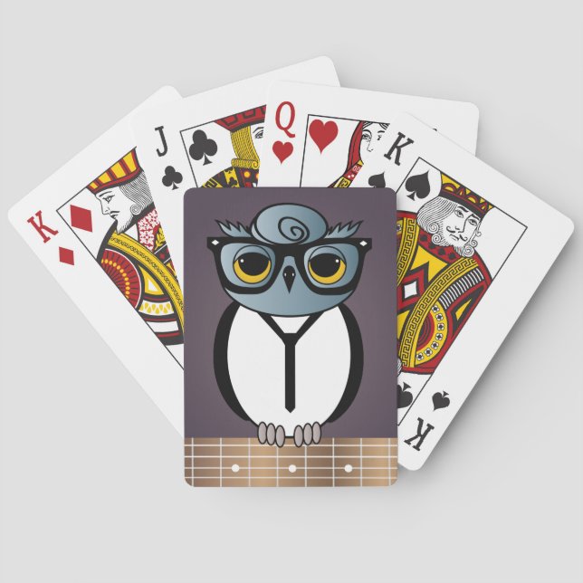 Rockabilly Owl Playing Cards (Back)