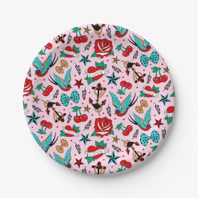 Rockabilly party paper plates (Front)