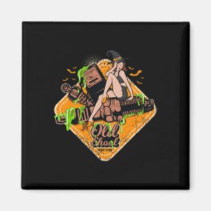 Rockabilly Pin-up Girl Witch Rock Music Halloween Magnet