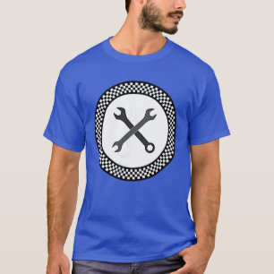 Rockabilly Retro Vintage Checkerboard Pattern Wren T-Shirt