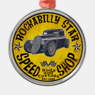 Rockabilly ride metal tree decoration