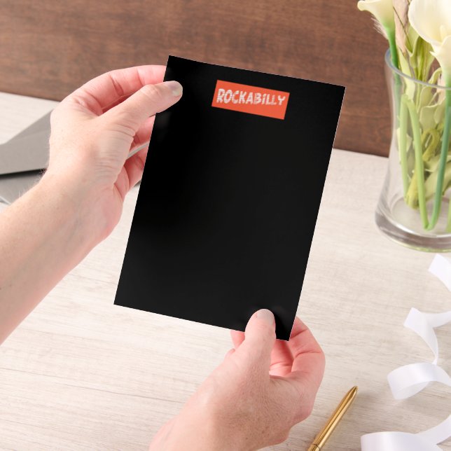 RockaBilly ripped black vellum papers Invitations (Handheld)