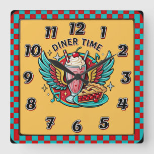 Rockabilly Square Wall Clock