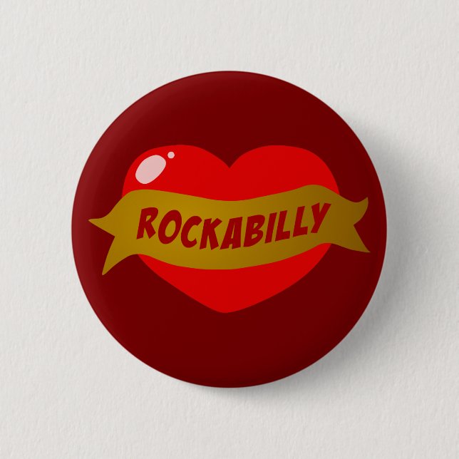 Rockabilly Tattoo Heart 6 Cm Round Badge (Front)