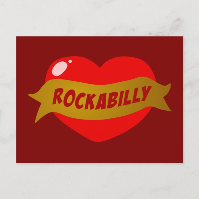 Rockabilly Tattoo Heart Postcard (Front)