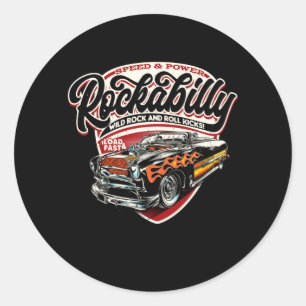 Rockabilly Vintage Car Auto Lover Classic Car Classic Round Sticker