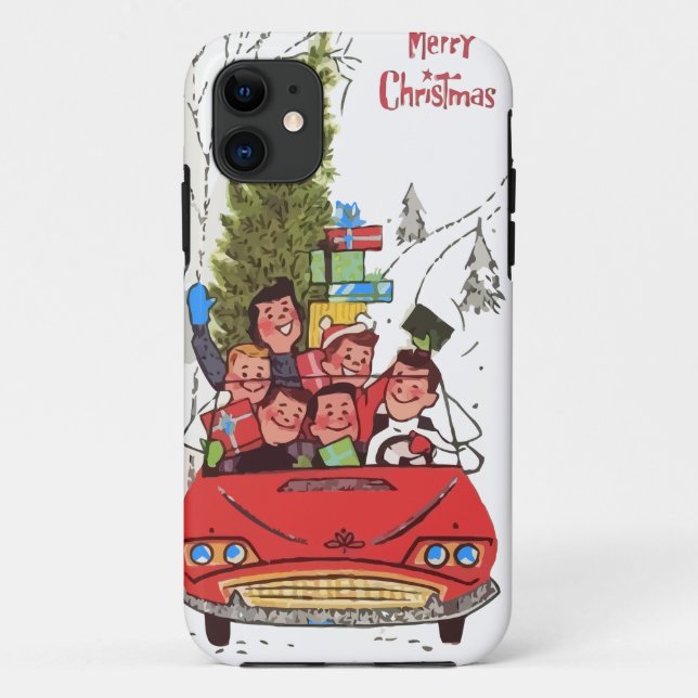 rockabilly vintage Christmas Case-Mate iPhone Case (Back)