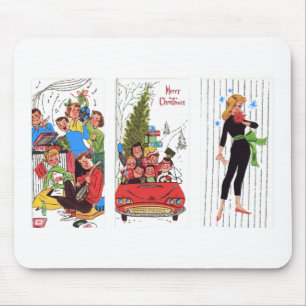 rockabilly vintage Christmas Mouse Mat